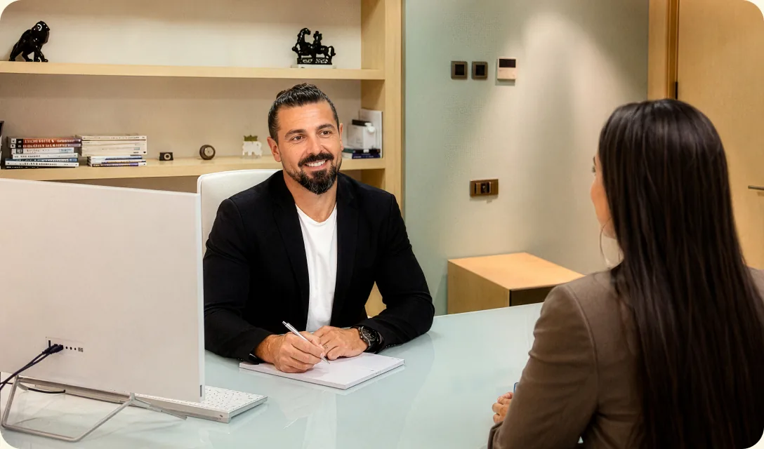 Equipo del centro atendiendo una consulta